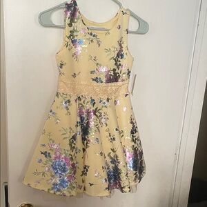 Knitworks Yellow Floral Kids Dress